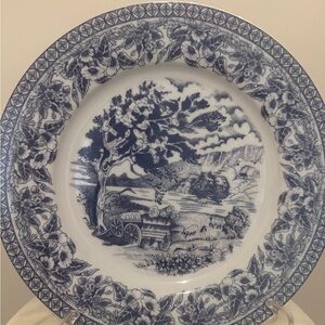 Heritage Blue and White Scenic Transferware Dinner Plate